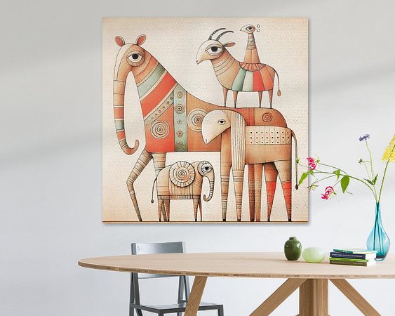 Voorbeeld van het werk in een kamer