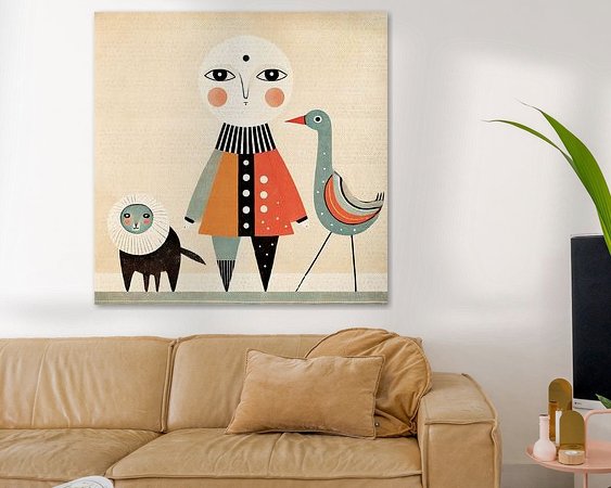 Voorbeeld van het werk in een kamer