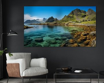 Panoramisch landschap op de Lofoten in Noorwegen in de zomer van Animaflora PicsStock