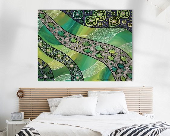 Voorbeeld van het werk in een kamer