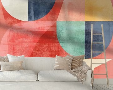 Moderne abstrakte geometrische Kunst im Retrostil. Pastellfarben III. von Dina Dankers