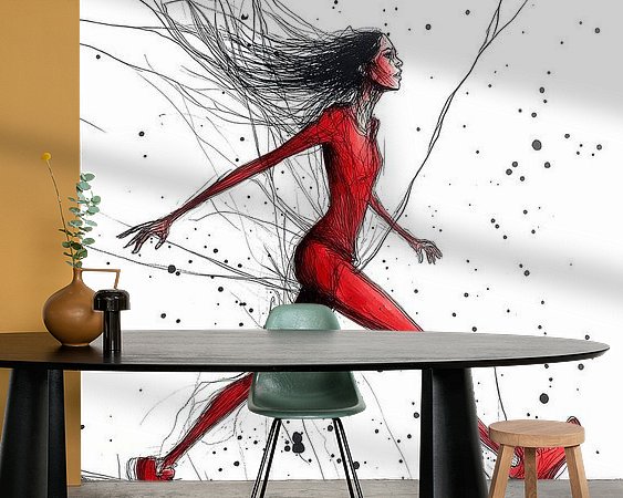 Voorbeeld van het werk in een kamer