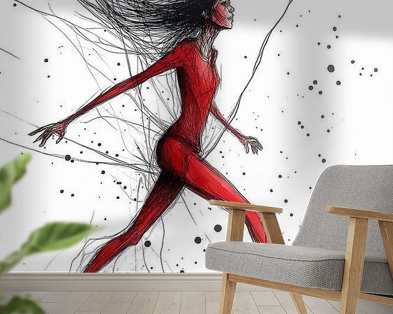 Voorbeeld van het werk in een kamer