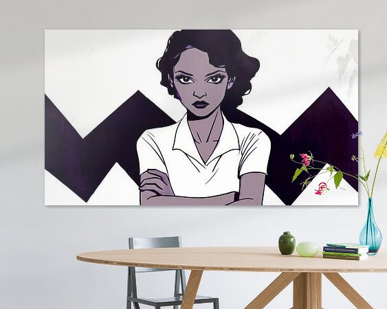 Voorbeeld van het werk in een kamer