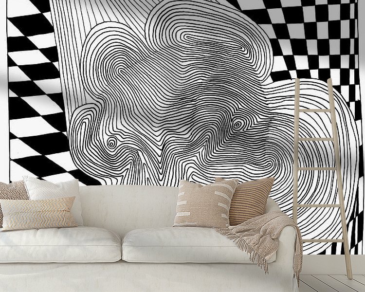 Voorbeeld van het werk in een kamer