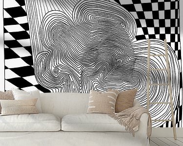 Voorbeeld van het werk in een kamer