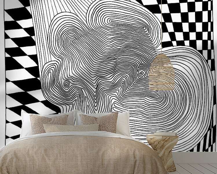 Voorbeeld van het werk in een kamer