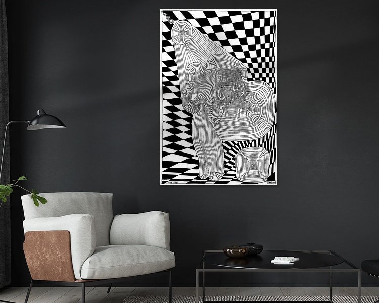 Voorbeeld van het werk in een kamer