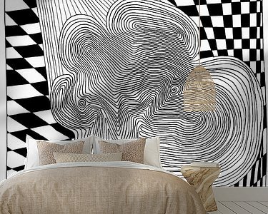 Voorbeeld van het werk in een kamer