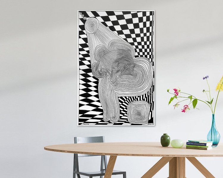 Voorbeeld van het werk in een kamer