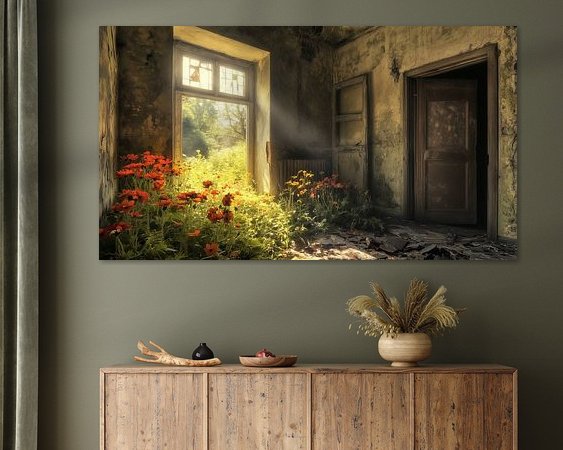 Voorbeeld van het werk in een kamer