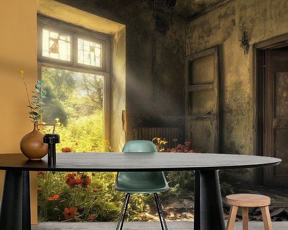 Voorbeeld van het werk in een kamer