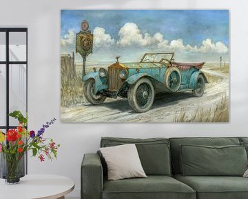 Tekening van een klassieke, oldtimer cabrio 