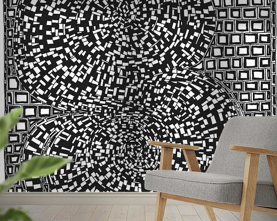 Voorbeeld van het werk in een kamer