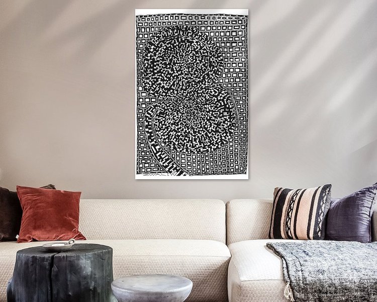 Voorbeeld van het werk in een kamer