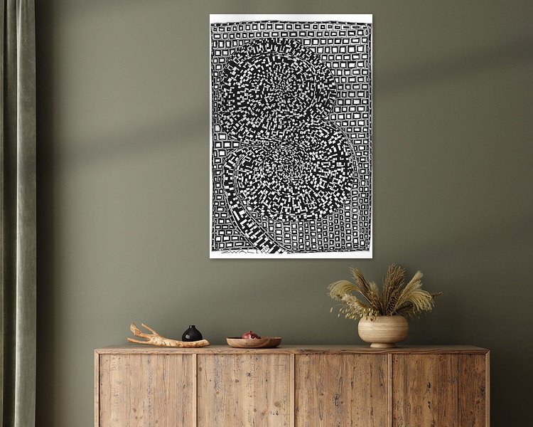 Voorbeeld van het werk in een kamer