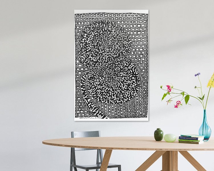 Voorbeeld van het werk in een kamer