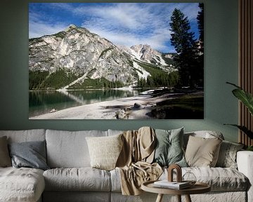 Dolomieten, Lago di Braies, Italie van Kees van Dun