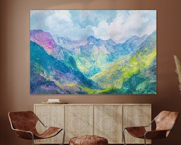 Whispering Winds High Above van Abstract Schilderij