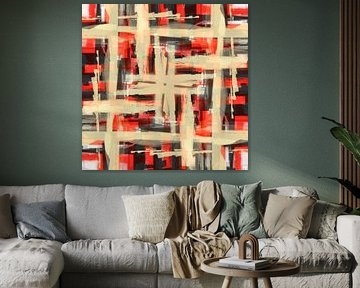 Abstract with a repeating pattern of horizontal and vertical line patterns