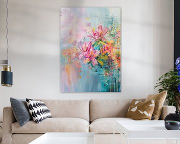 Abstracte Bloem schilderij van Abstract Schilderij