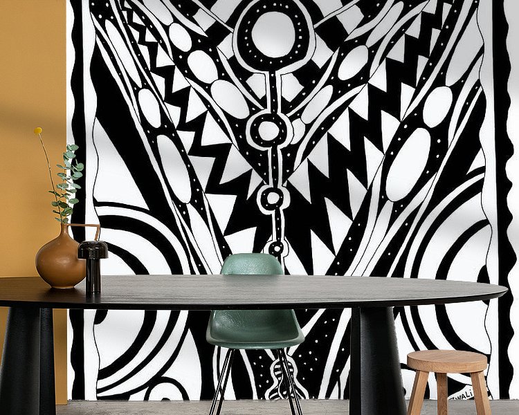 Voorbeeld van het werk in een kamer