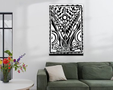 Voorbeeld van het werk in een kamer