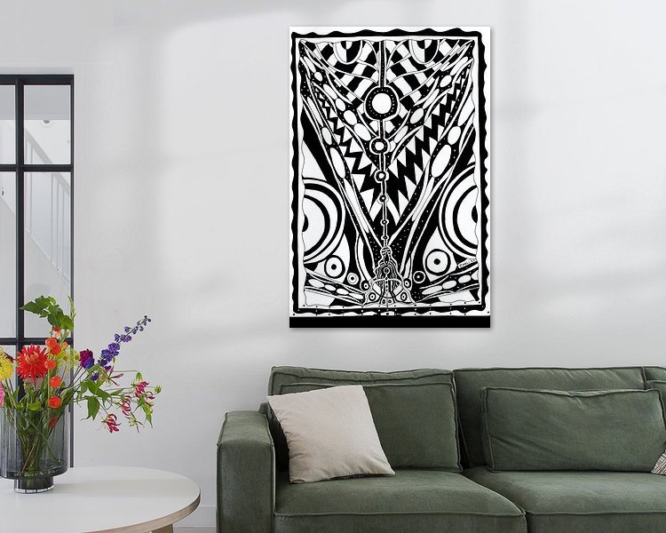 Voorbeeld van het werk in een kamer