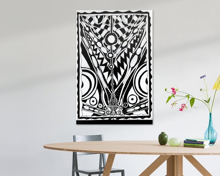 Voorbeeld van het werk in een kamer