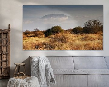 Snow-covered Kilimanjaro near Amboseli in Kenya by Aagje de Jong