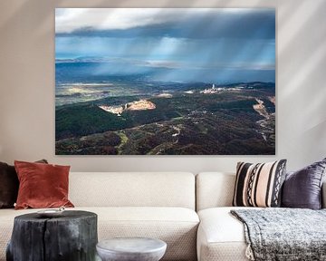 Kruja mountains in Albania with heavy rainfall by Werner Lerooy