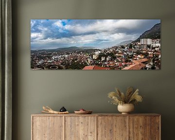 Kruja mountains and village in Albania by Werner Lerooy