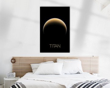 STK205512S-Solair systeem poster van Titan, Saturnus's grootste maan. van Stocktrek Images