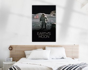 STK205489S-Solar system poster of Earth's moon. by Stocktrek Images