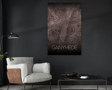 STK205477S-Poster van het zonnestelsel van Ganymedes, een maan van Jupiter. van Stocktrek Images