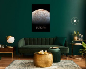 STK205475S-Solar system poster Europa, Jupiter's grootste maan. van Stocktrek Images