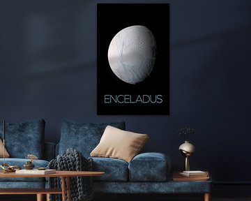 STK205472S-Solar system poster Enceladus, een maan van Saturnus. van Stocktrek Images