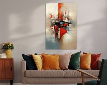 Red Abstraction | Red Geometric Art by Zen and More