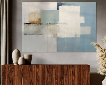 Geometrisch Abstract | Calm Blue Harmony van ARTEO Schilderijen