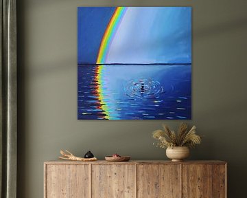 Regenbogen und Katze