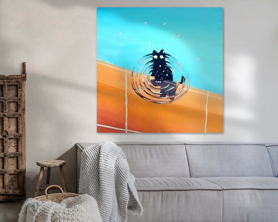 Voorbeeld van het werk in een kamer