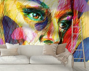 Multicolor dreaming face by ART Eva Maria