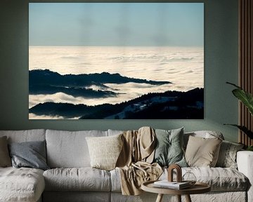 Mystical Black Forest with high fog in the Rhine Valley by Andreas Nägeli