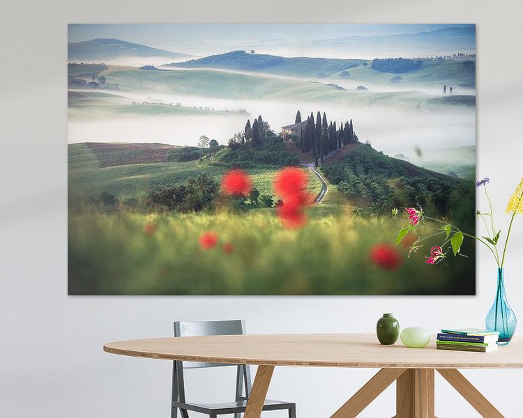 Voorbeeld van het werk in een kamer