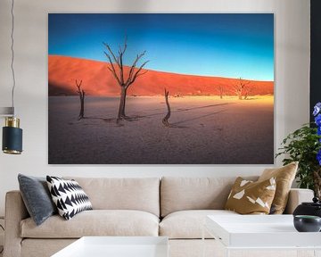 Namibië Deadvlei bomen in het eerste daglicht van Jean Claude Castor