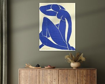 Henri Matisse. Blauw naakt tegen witte achtergrond