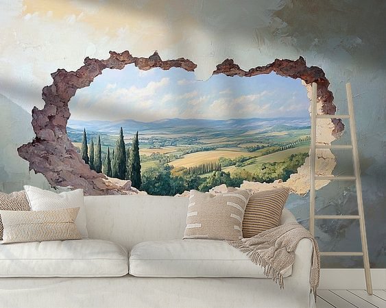 Voorbeeld van het werk in een kamer