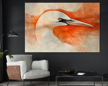 Oranjeglans Vogel Minimalistische Elegantie van Eva Lee