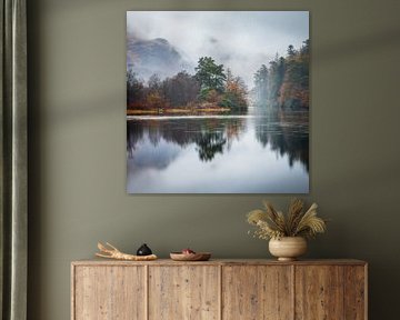 Der Herbst spiegelt sich in Loch Trool in Schottland von Michel Seelen