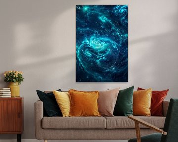 Galactische stromingen in blauw van artefacti